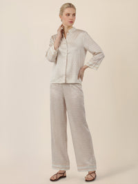 APART Blusenshirt mit Stehkragen und Punktmuster | creme-multicolor