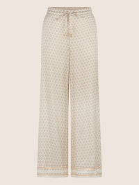 APART Satinhose mit Punktedesign und Kontrastsaum | creme-multicolor