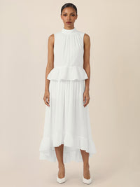 APART Rock mit Volantsaum und High-Low-Schnitt | creme