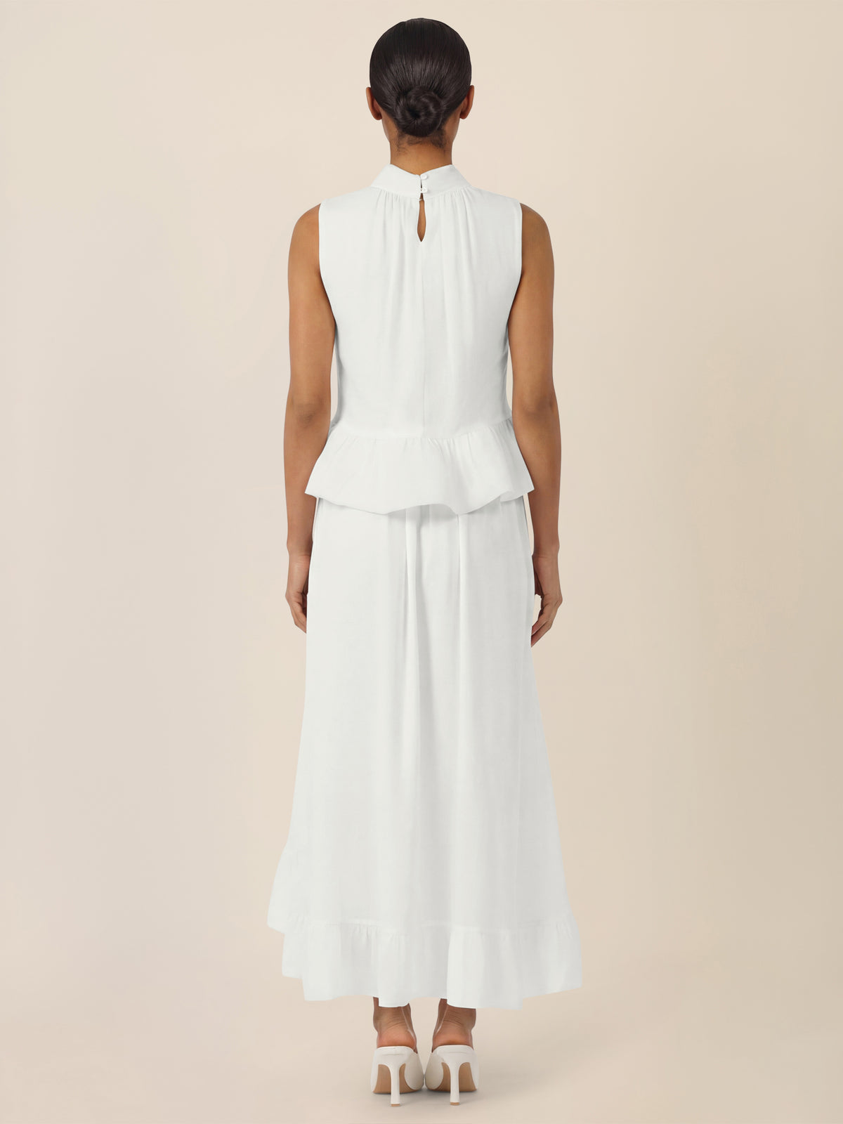 APART Rock mit Volantsaum und High-Low-Schnitt | creme