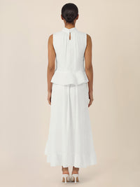 APART Rock mit Volantsaum und High-Low-Schnitt | creme