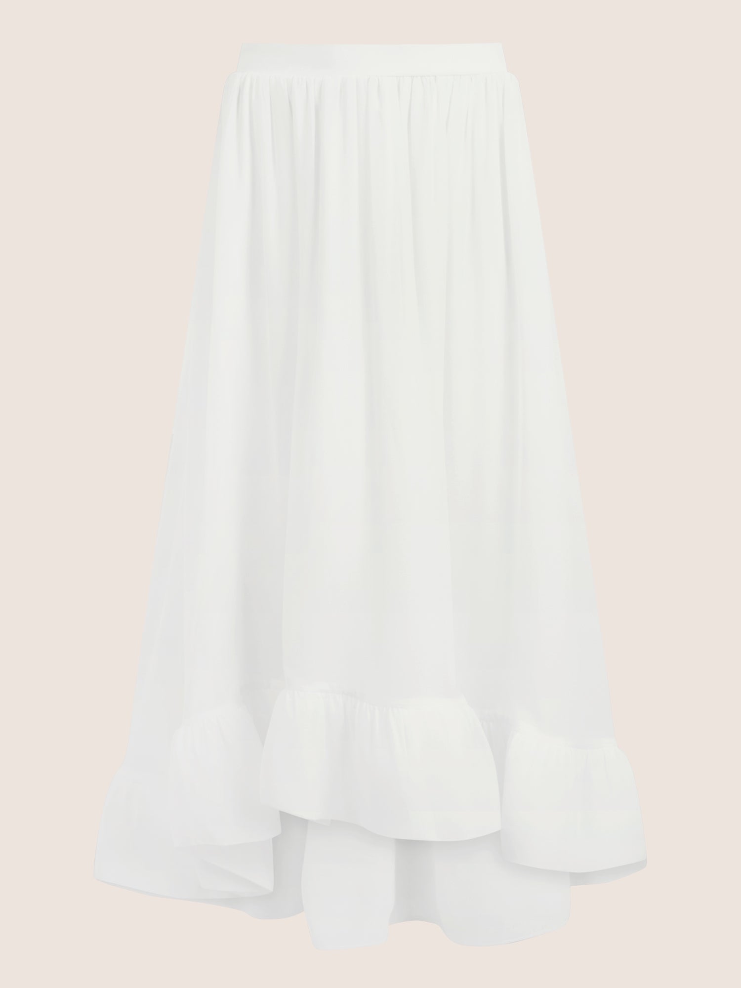 APART Rock mit Volantsaum und High-Low-Schnitt | creme