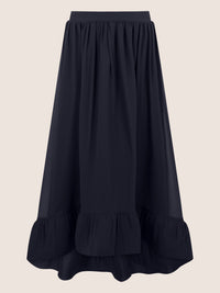 APART Rock mit Volantsaum und High-Low-Schnitt | nachtblau