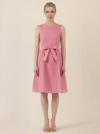 APART Kleid mit Struktur und Taillenschleife | hellrosa