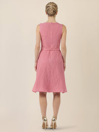 APART Kleid mit Struktur und Taillenschleife | hellrosa