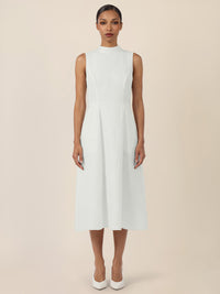 APART Ärmelloses Kleid mit Strukturmuster | creme