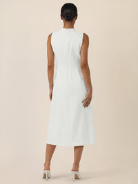 APART Ärmelloses Kleid mit Strukturmuster | creme