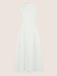 APART Ärmelloses Kleid mit Strukturmuster | creme