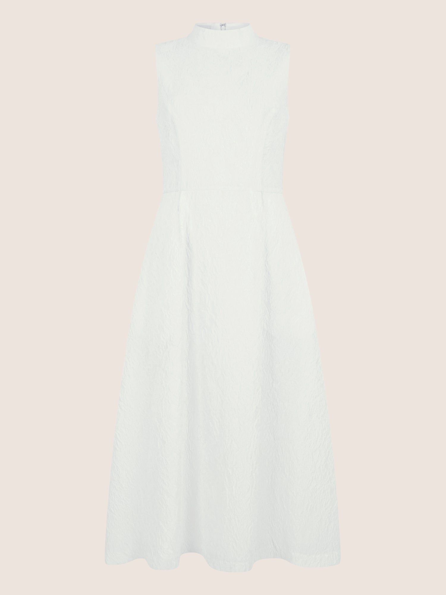 APART Ärmelloses Kleid mit Strukturmuster | creme