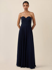 APART Elegantes Abendkleid mit Spitzenmieder | nachtblau