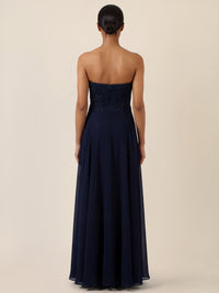 APART Elegantes Abendkleid mit Spitzenmieder | nachtblau