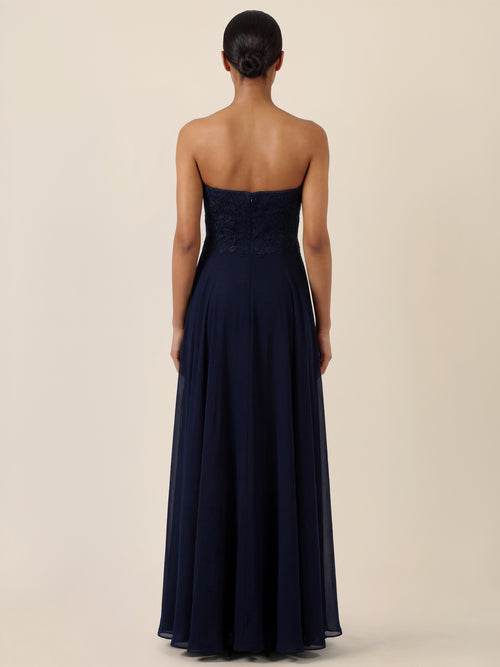 APART Elegantes Abendkleid mit Spitzenmieder | nachtblau image 1