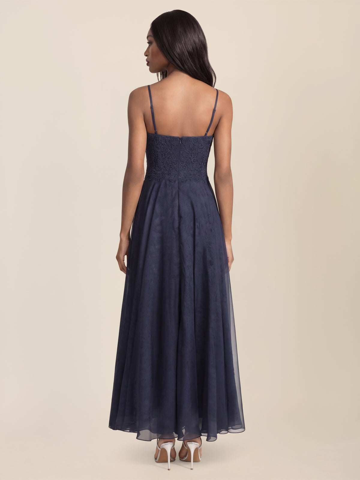 APART Elegantes Abendkleid mit Spitzenmieder | nachtblau