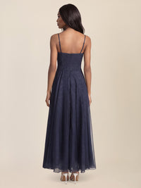 APART Elegantes Abendkleid mit Spitzenmieder | nachtblau