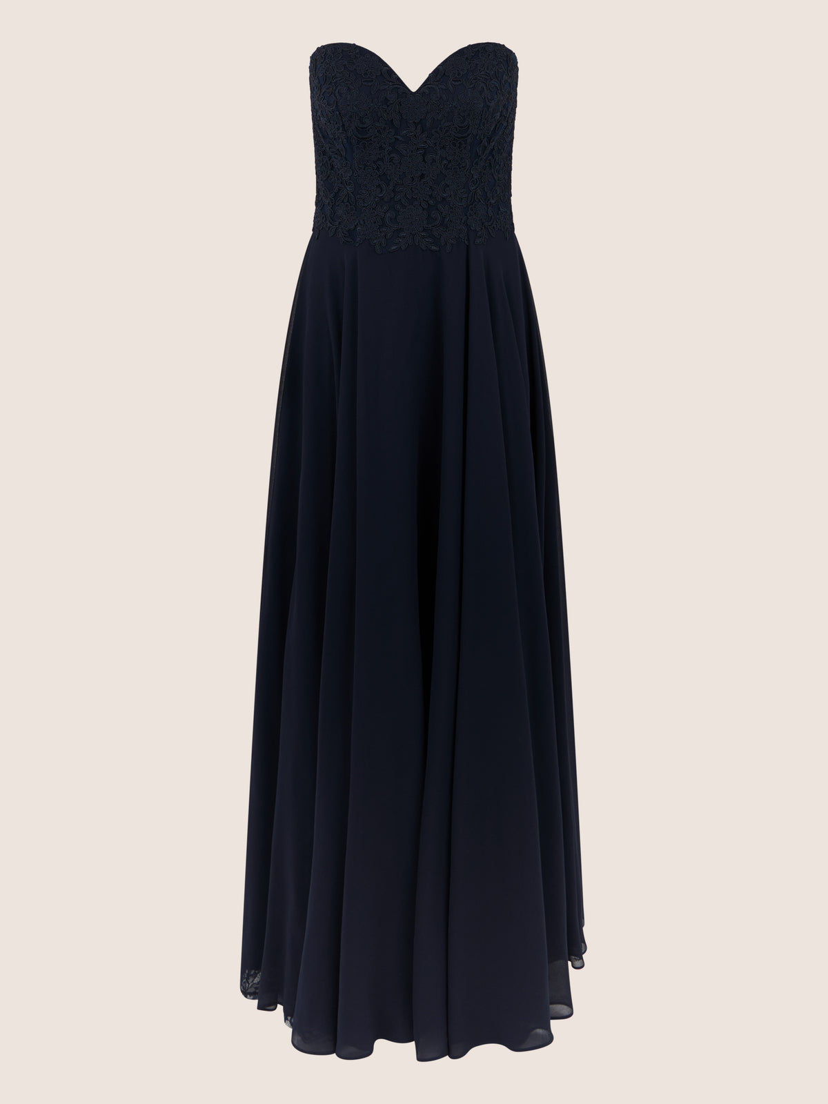 APART Elegantes Abendkleid mit Spitzenmieder | nachtblau