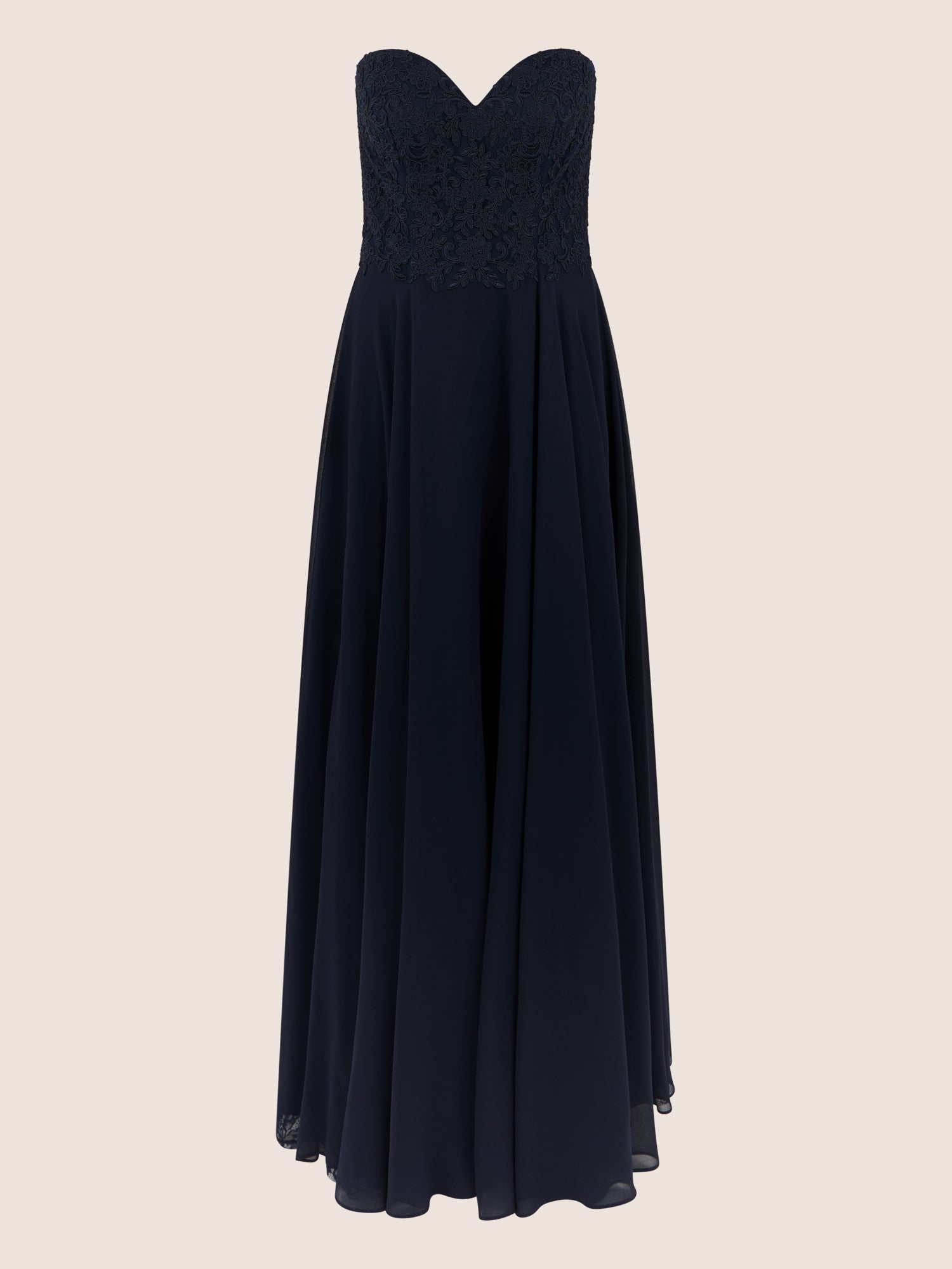 APART Elegantes Abendkleid mit Spitzenmieder | nachtblau