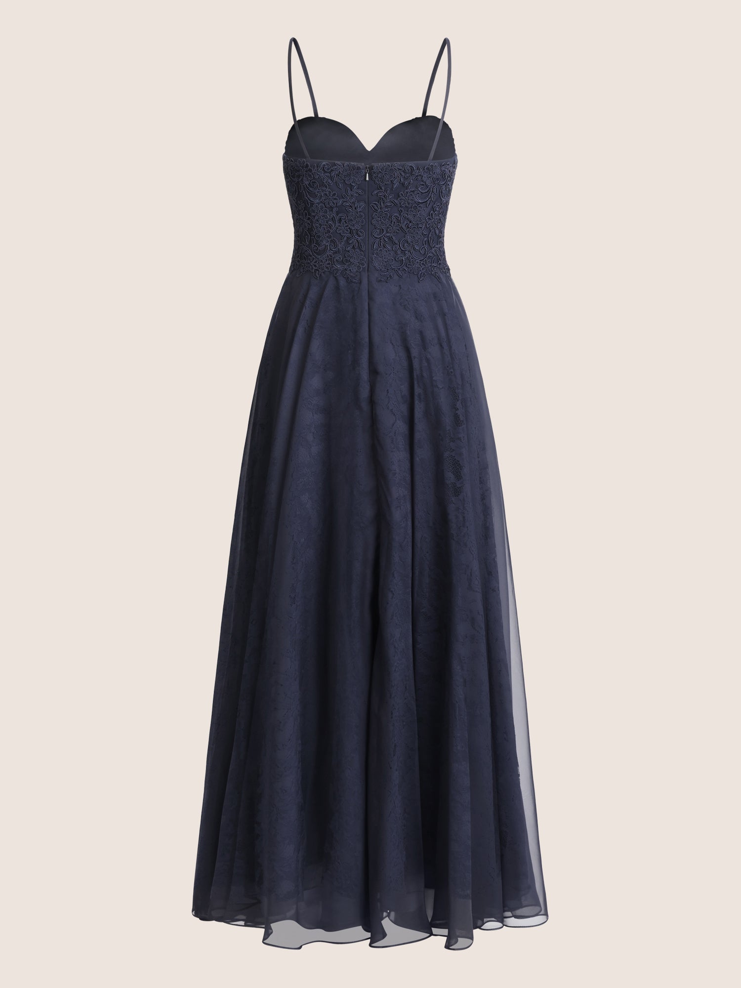 APART Elegantes Abendkleid mit Spitzenmieder | nachtblau