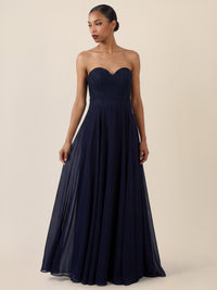 APART Elegantes Abendkleid mit Spitzenmieder | nachtblau