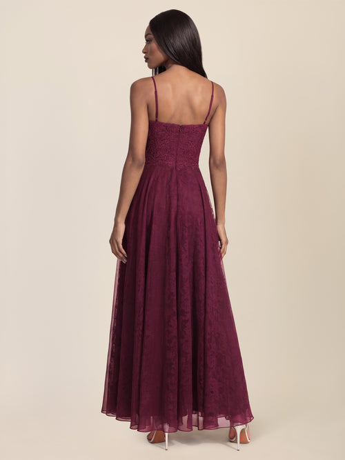 APART Elegantes Abendkleid mit Spitzenmieder | weinrot image 1