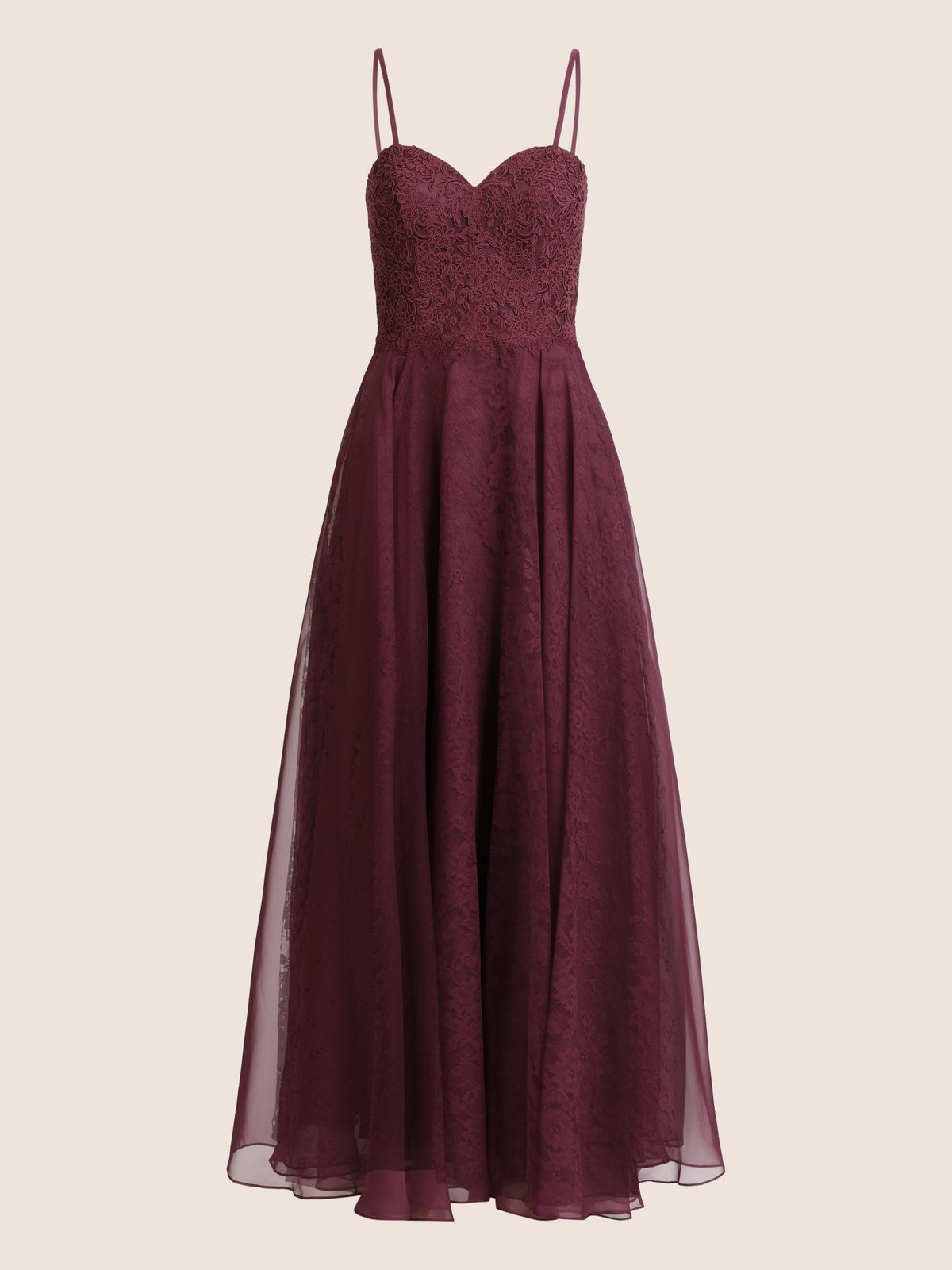 APART Elegantes Abendkleid mit Spitzenmieder | weinrot