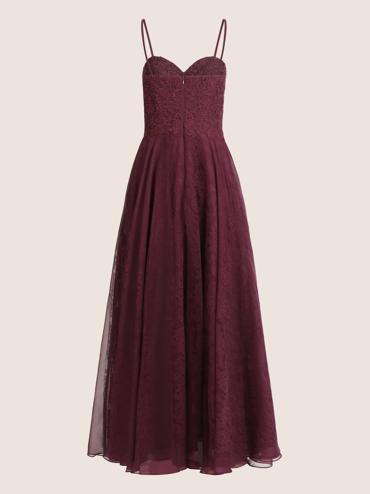 APART Elegantes Abendkleid mit Spitzenmieder | weinrot