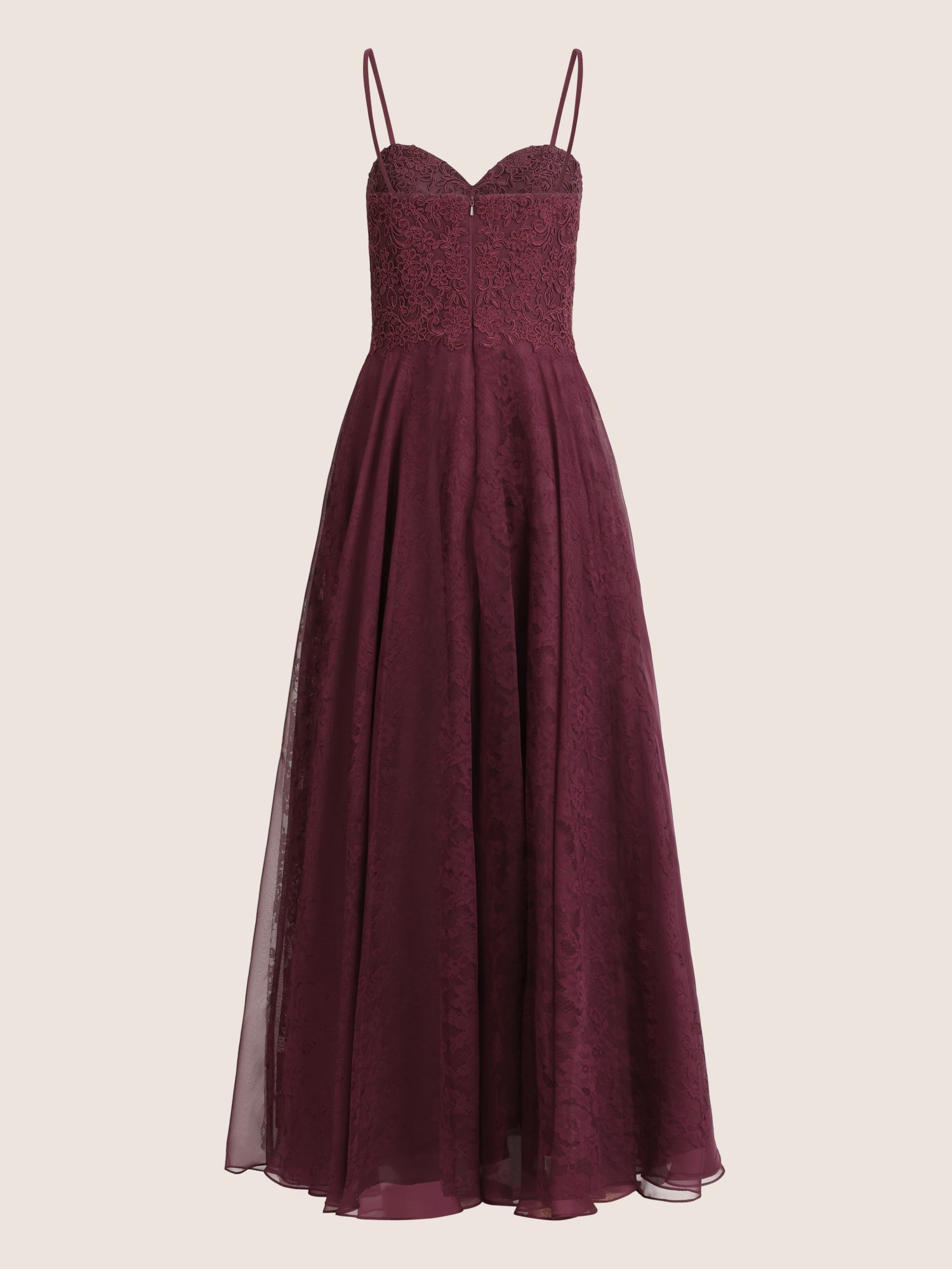 APART Elegantes Abendkleid mit Spitzenmieder | weinrot