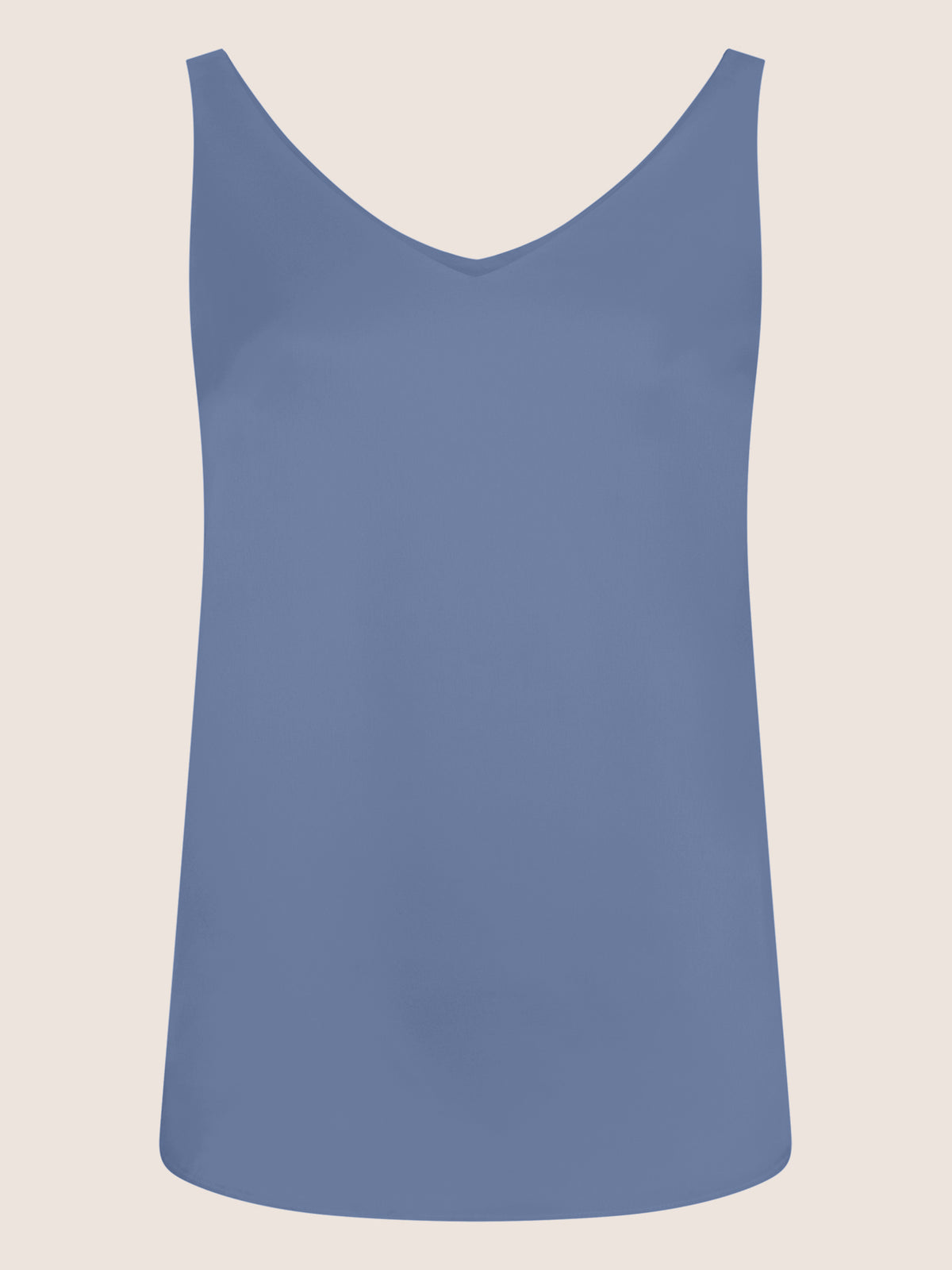 APART Satin-Top mit tiefem V-Ausschnitt | rauchblau