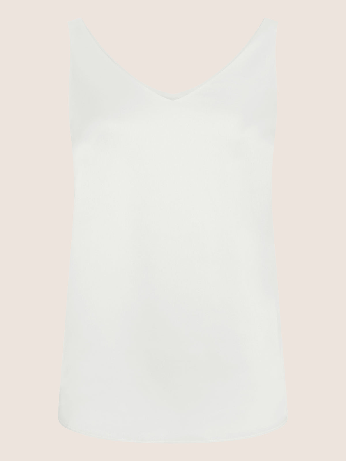 APART Satin-Top mit tiefem V-Ausschnitt | creme