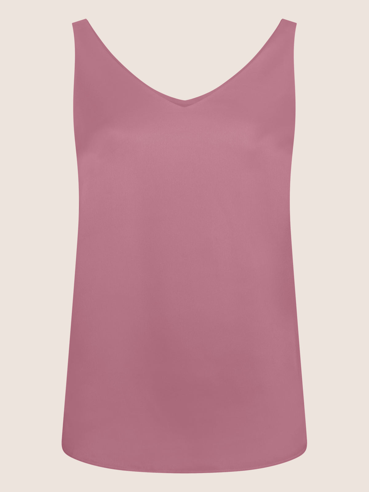 APART Satin-Top mit tiefem V-Ausschnitt | rosé