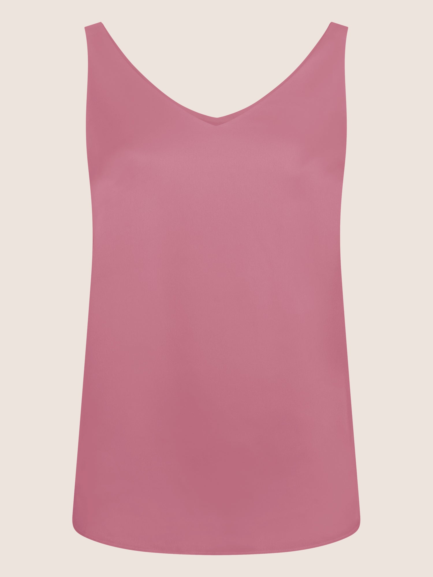 APART Satin-Top mit tiefem V-Ausschnitt | rosé