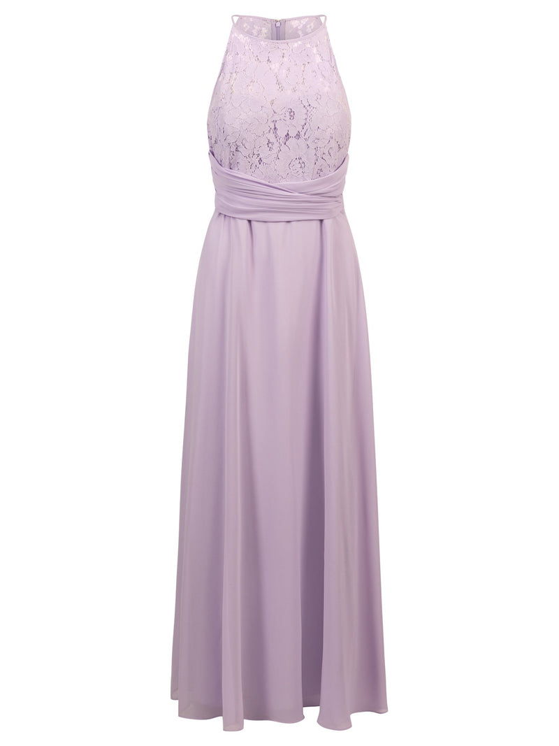 APART Abendkleid mit amerikanischem Ausschnitt und schmalen Trägern | violett