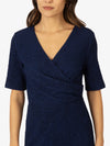 APART Kleid aus Jersey mit Cloque Effekt und metallischen Fasern | dunkelblau-metallic