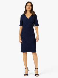 APART Kleid aus Jersey mit Cloque Effekt und metallischen Fasern | dunkelblau-metallic