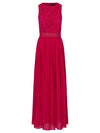 APART Abendkleid im Materialmix aus plastischer Spitze und Chiffon | pink
