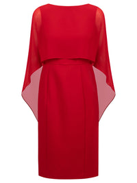 APART Kleid mit angearbeitetem Cape aus Chiffon | rot