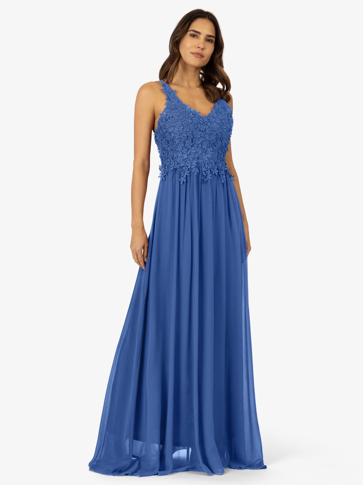 APART Abendkleid mit tiefem V-Ausschnitt und Rückenausschnitt | royal blau