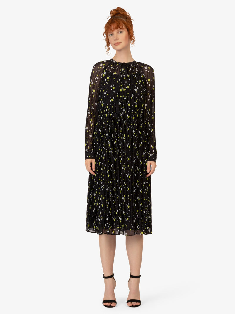 APART Midi-Kleid mit allover bedruckt in Midi Länge | schwarz-multicolor