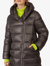 APART Mantel mit asymmetrischem Vorderteil und Verschluss | grau