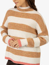 APART Oversized Pullover mit eingestrickten Streifen | creme-camel