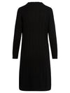 APART wärmendes Kleid, Strickkleid, Kaschmir-Anteil, Zopfmuster-Längsstreifen, überschnitt | schwarz