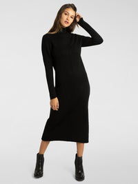 APART Strickkleid, Kleider, Strick, lange Kleider, gerade Form, Kaschmir-Anteil | schwarz