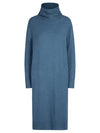APART Strickkleid, Kleider mit Rollkragen, Strick, lange Kleider, gerade Form, Kaschmir-An | blau