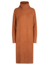 APART Strickkleid, Kleider mit Rollkragen, Strick, lange Kleider, gerade Form, Kaschmir-An | karamel