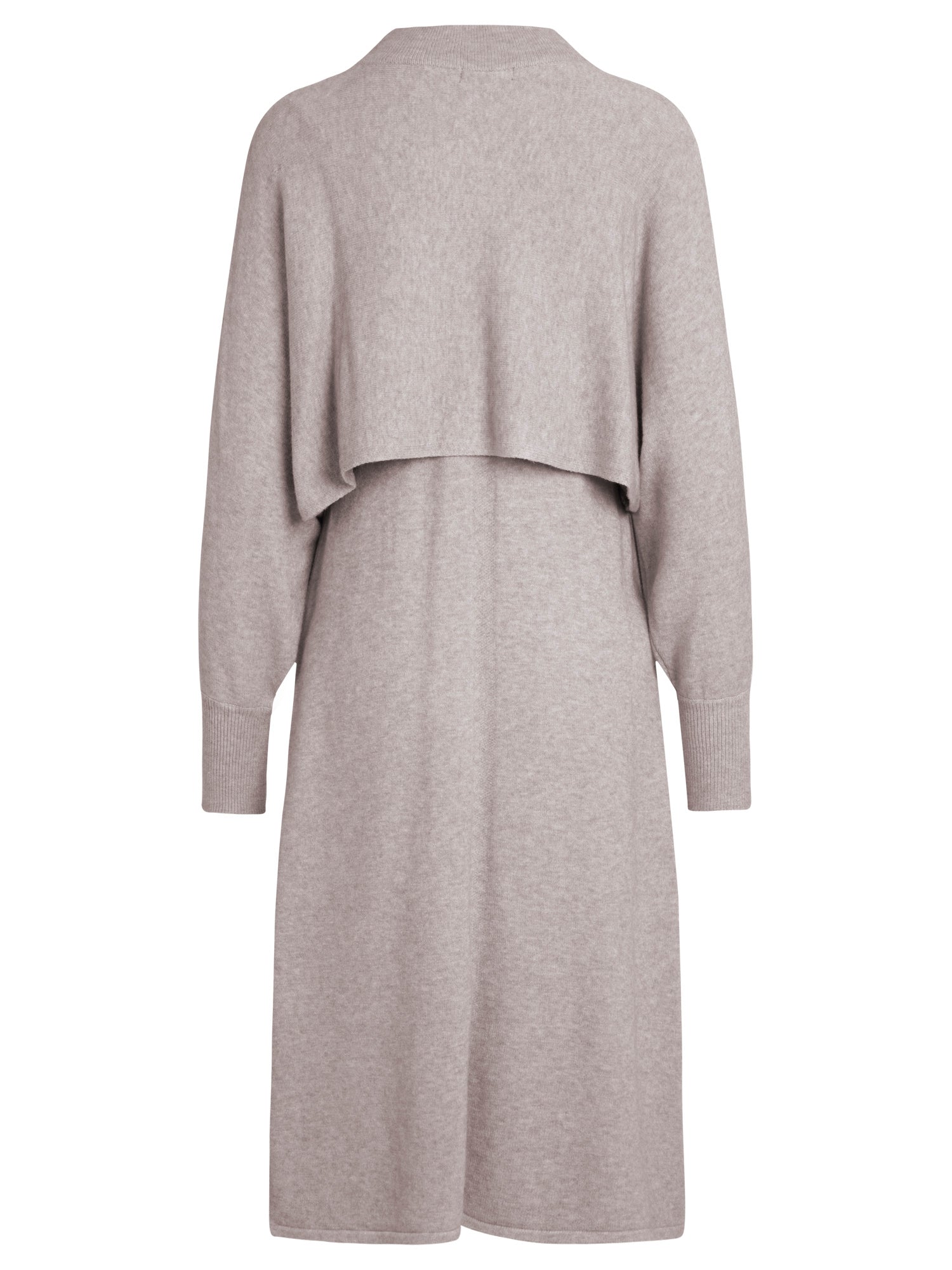 APART trendiges Kleid, Strickkleid, 2-in-1-Look, Oberteil in Cape-Optik, seitlich geschlit | taupe