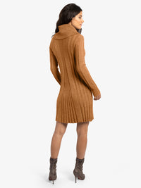 APART stylishes Kleid, Strickkleid, Schlupfkleid, Kaschmir-Anteil, vorn mit Zopfmuster, lo | karamell