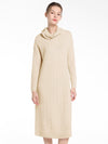 APART stylishes Kleid, Strickkleid, Schlupfkleid, Kaschmir-Anteil, vorn mit Zopfmuster, lo | beige