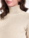 APART kuscheliger Pullover mit Rollkragen in Rippstrick, vorn allover mit glitzernden Stei | beige