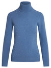 APART kuscheliger Pullover mit Rollkragen in Rippstrick, vorn allover mit glitzernden Stei | jeansblau