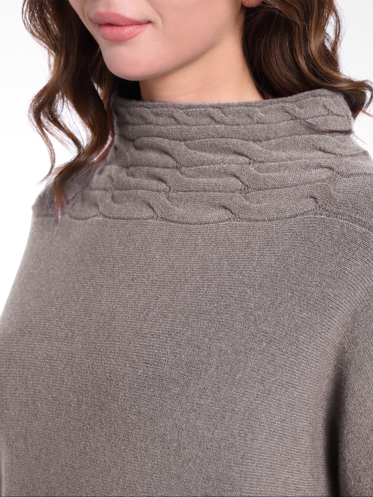 APART kuscheliger Pullover aus weichem Strick mit Kaschmir-Anteil, lange Ärmel, Turtleneck | taupe