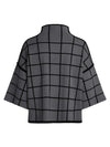 APART topmodischer Pullover, extravagant, kurze kastige Form, weite 3/4-lange Ärmel | grau-schwarz